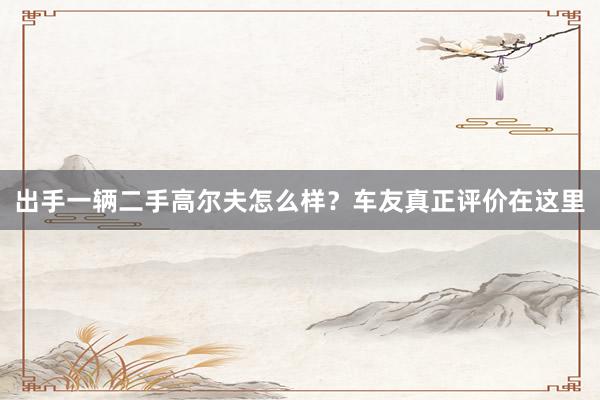 出手一辆二手高尔夫怎么样？车友真正评价在这里